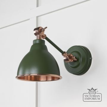 Brindle Wall Light with Smooth Copper Interior and Heath Exterior