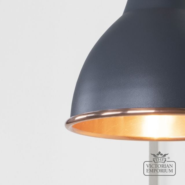 Brindle Wall Light With Smooth Copper Interior And Slate Exterior 49714ssl 3 L