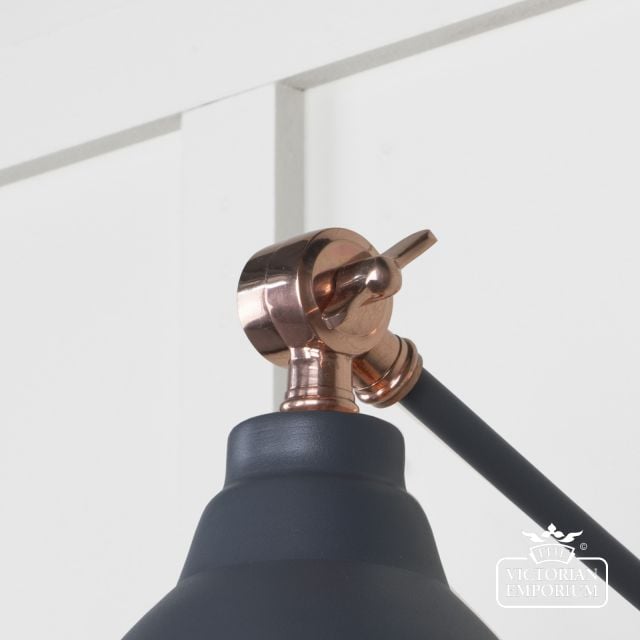 Brindle Wall Light With Smooth Copper Interior And Slate Exterior 49714ssl 4 L