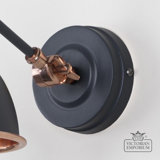 Brindle Wall Light With Smooth Copper Interior And Slate Exterior49714ssl 5 L