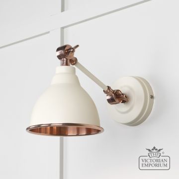Brindle Wall Light with Smooth Copper Interior and Teasel Exterior