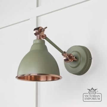 Brindle Wall Light with Smooth Copper Interior and Tump Exterior