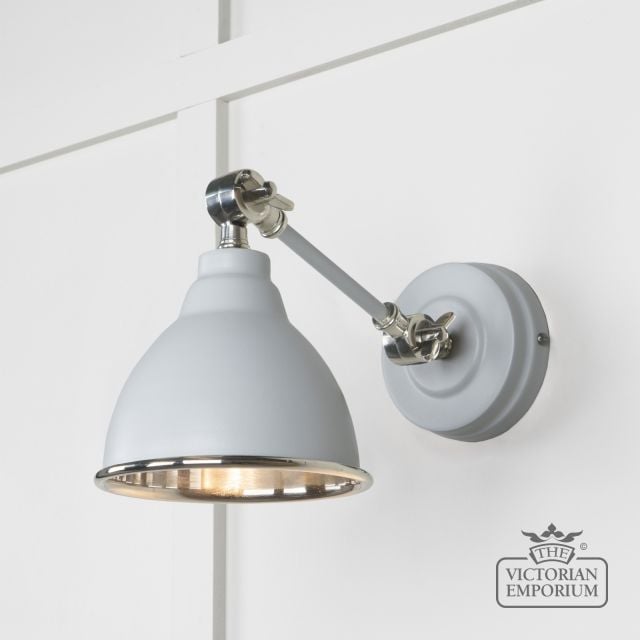 Brindle Wall Light With Smooth Nickel Interior And Birch Exterior 49715sbi Main L