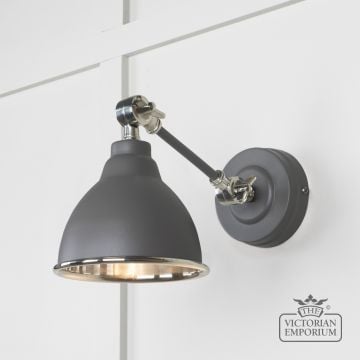 Brindle Wall Light With Smooth Nickel Interior And Bluff Exterior 49715sbl Main L