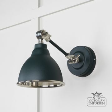 Brindle Wall Light with Smooth Nickel Interior and Dingle Exterior