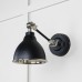 Brindle Wall Light with Smooth Nickel Interior and Black Exterior 49715seb 1 l