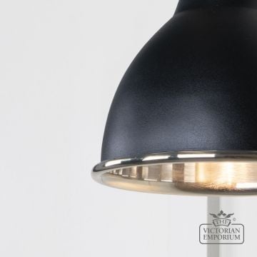 Brindle Wall Light With Smooth Nickel Interior And Black Exterior 49715seb 3 L