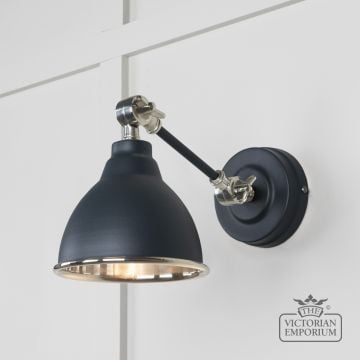 Brindle Wall Light With Smooth Nickel Interior And Soot Exterior 49715sso Main L