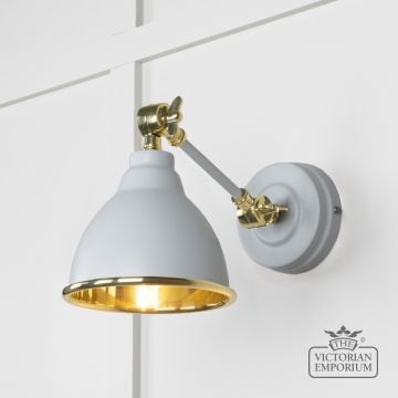 Brindle Wall Light With Smooth Brass Interior And Birch Exterior 49716sbi Main L