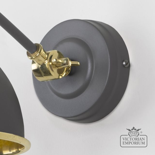 Brindle Wall Light With Smooth Brass Interior And Bluff Exterior 49716sbl 5 L
