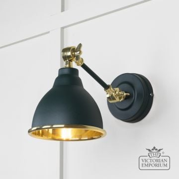 Brindle Wall Light With Smooth Brass Interior And Dingle Exterior 49716sdi Main L