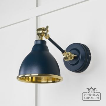 Brindle Wall Light With Smooth Brass Interior And Dusk Exterior 49716sdu 1 L