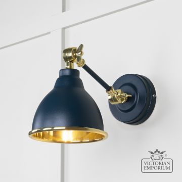 Brindle Wall Light With Smooth Brass Interior And Dusk Exterior 49716sdu Main L
