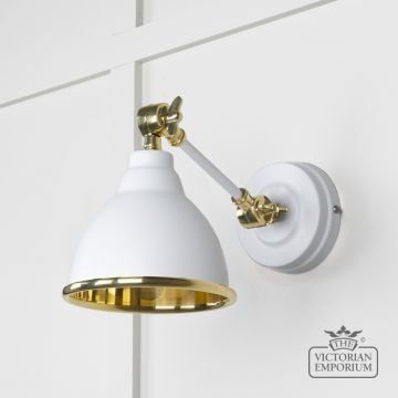 Brindle Wall Light With Smooth Brass Interior And Flock Exterior 49716sf 1 L