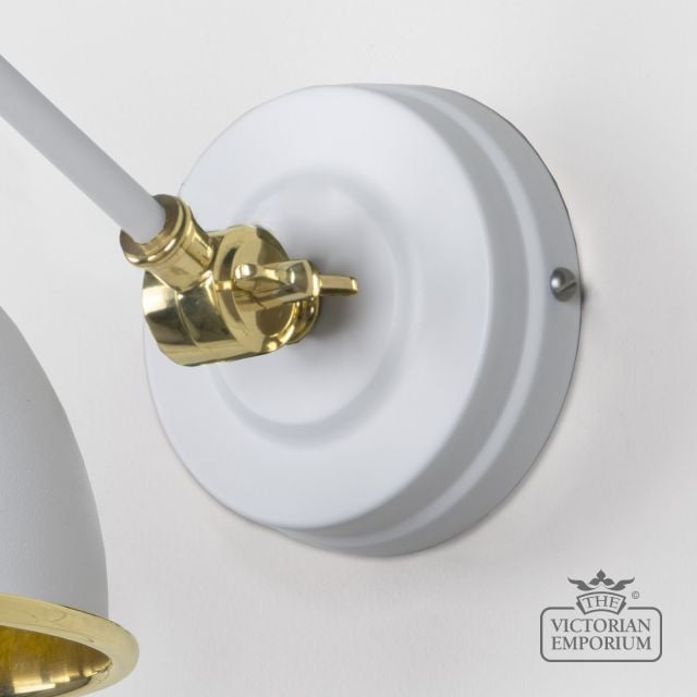 Brindle Wall Light With Smooth Brass Interior And Flock Exterior 49716sf 5 L