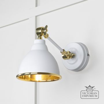 Brindle Wall Light With Smooth Brass Interior And Flock Exterior 49716sf Main L