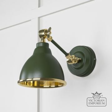 Brindle Wall Light With Smooth Brass Interior And Heath Exterior 49716sh 1 L