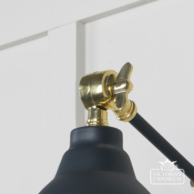 Brindle Wall Light With Smooth Brass Interior And Soot Exterior 49716sso 4 L