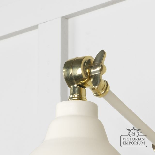Brindle Wall Light With Smooth Brass Interior And Teasel Exterior 49716ste 4 L