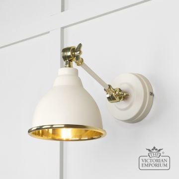 Brindle Wall Light With Smooth Brass Interior And Teasel Exterior 49716ste Main L