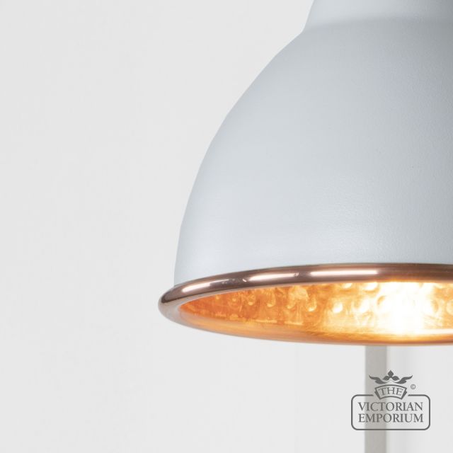 Brindle Wall Light With Hammered Copper Interior And Birch Exterior 49717sbi 3 L