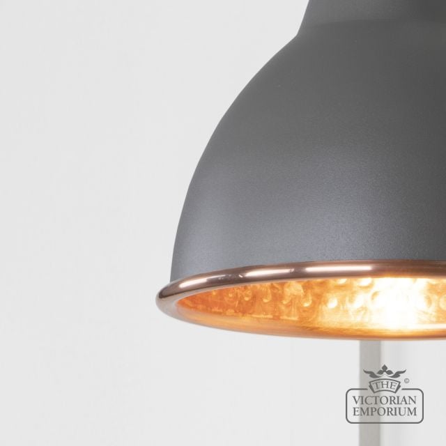 Brindle Wall Light With Hammered Copper Interior And Bluff Exterior 49717sbl 3 L
