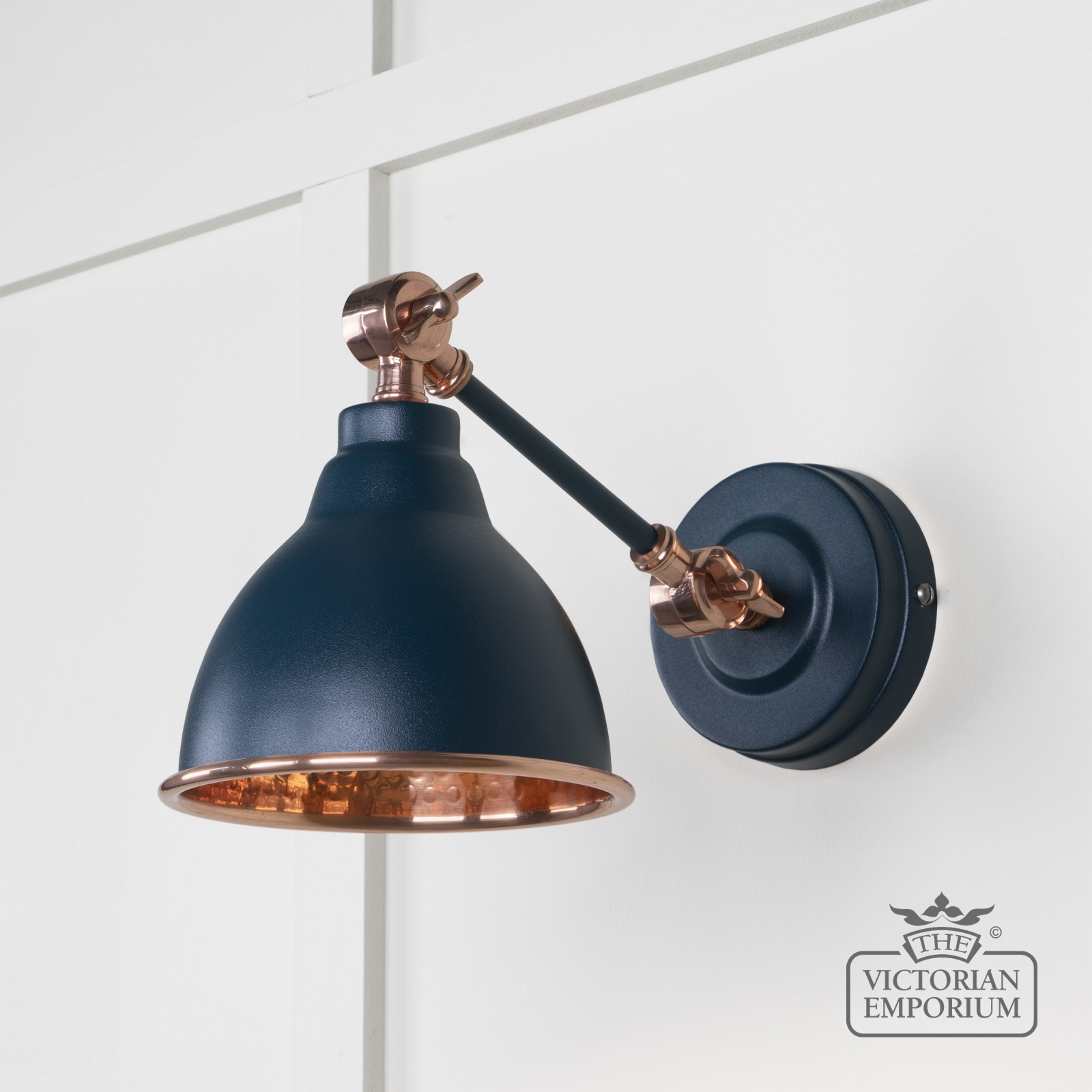 Brindle Wall Light with Hammered Copper Interior and Dusk Exterior
