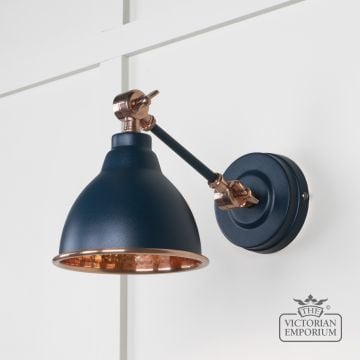 Brindle Wall Light With Hammered Copper Interior And Dusk Exterior 49717sdu 1 L
