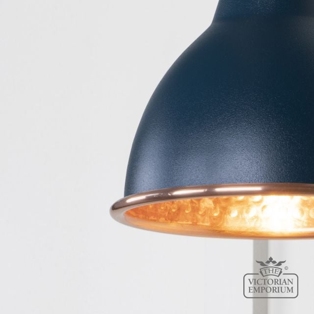Brindle Wall Light With Hammered Copper Interior And Dusk Exterior 49717sdu 3 L