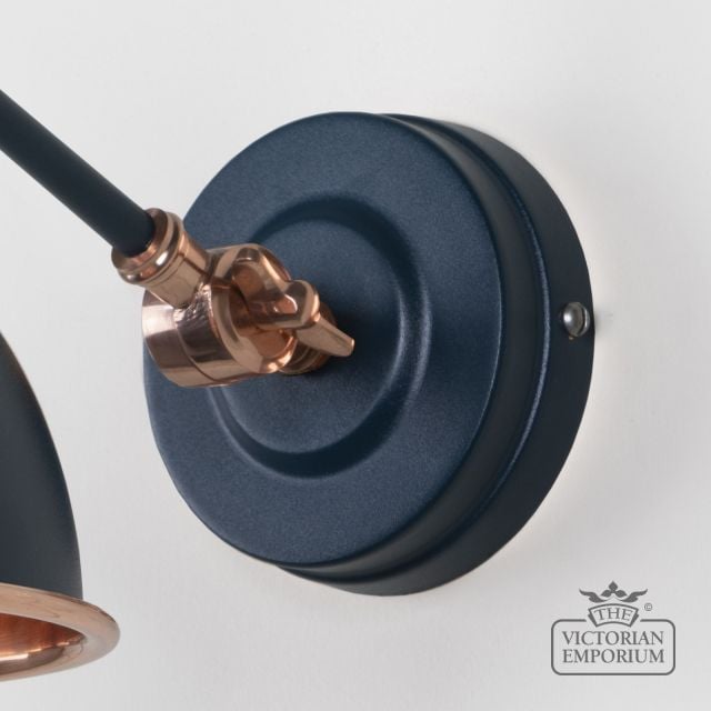 Brindle Wall Light With Hammered Copper Interior And Dusk Exterior 49717sdu 5 L