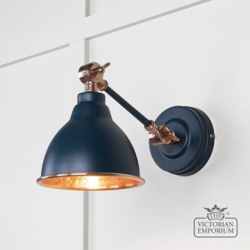 Brindle Wall Light With Hammered Copper Interior And Dusk Exterior 49717sdu Main L