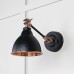Brindle Wall Light with Hammered Copper Interior and Black Exterior 49717seb 1 l