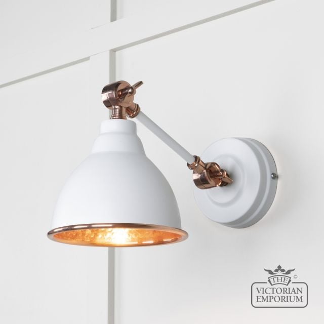 Brindle Wall Light With Hammered Copper Interior And Flock Exterior 49717sf Main L