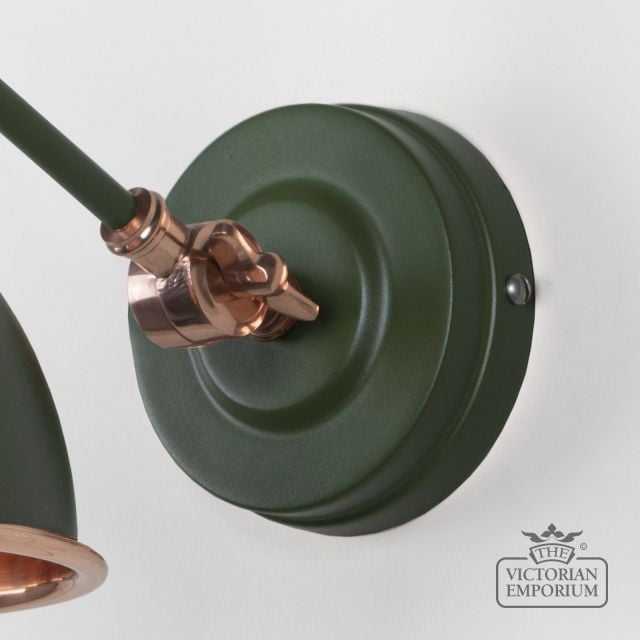 Brindle Wall Light With Hammered Copper Interior And Heath Exterior 49717sh 5 L