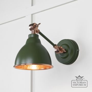 Brindle Wall Light With Hammered Copper Interior And Heath Exterior 49717sh Main L