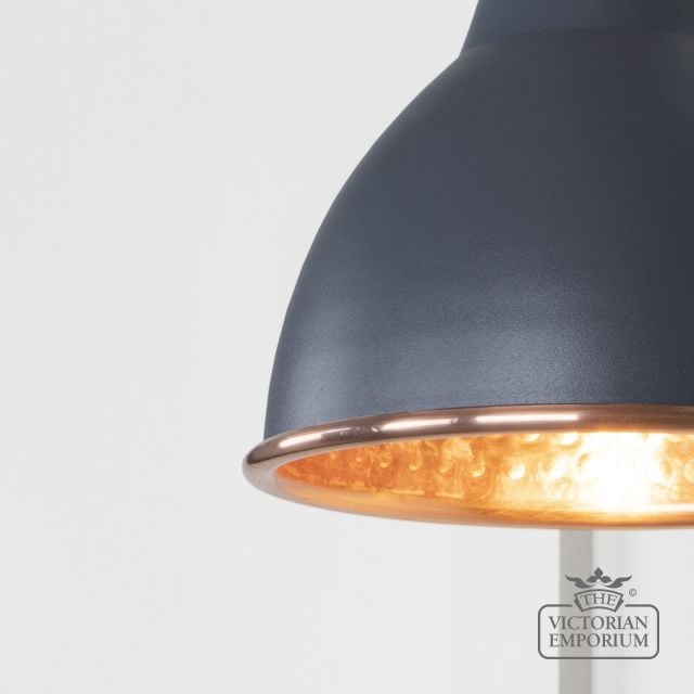 Brindle Wall Light With Hammered Copper Interior And Slate Exterior 49717ssl 3 L