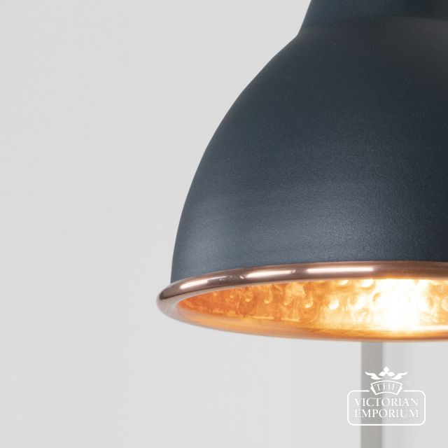 Brindle Wall Light With Hammered Copper Interior And Soot Exterior 49717sso 3 L