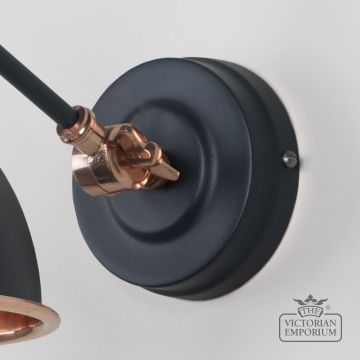 Brindle Wall Light With Hammered Copper Interior And Soot Exterior 49717sso 5 L