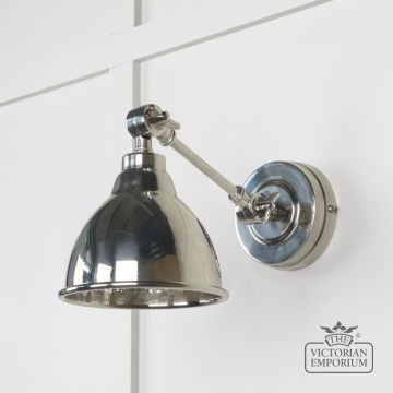Brindle Wall Light With Hammered Nickel Interior 49718 1 L