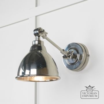 Brindle Wall Light With Hammered Nickel Interior 49718 Main L