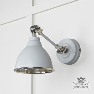 Brindle Wall Light With Hammered Nickel Interior And Birch Exterior 49718sbi 1 L