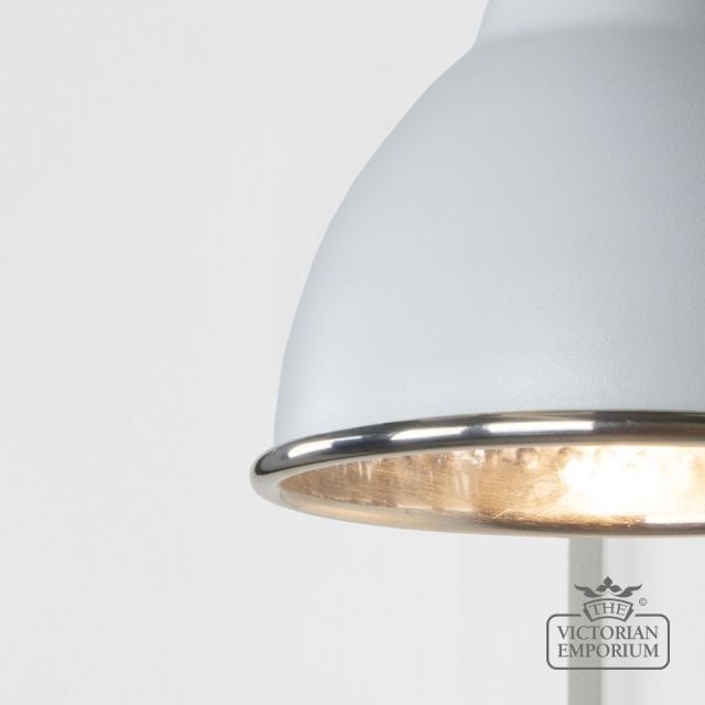 Brindle Wall Light With Hammered Nickel Interior And Birch Exterior 49718sbi 3 L