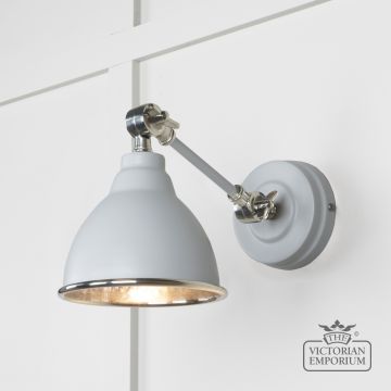 Brindle Wall Light With Hammered Nickel Interior And Birch Exterior 49718sbi Main L