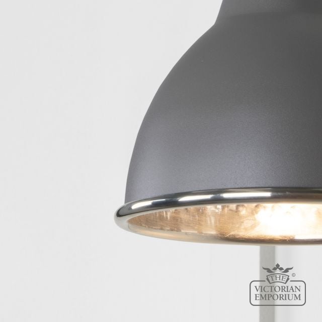 Brindle Wall Light With Hammered Nickel Interior And Bluff Exterior 49718sbl 3 L