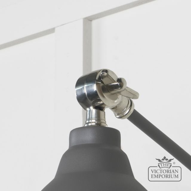 Brindle Wall Light With Hammered Nickel Interior And Bluff Exterior 49718sbl 4 L