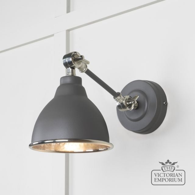 Brindle Wall Light With Hammered Nickel Interior And Bluff Exterior 49718sbl Main L