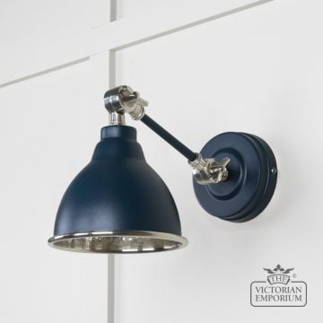 Brindle Wall Light with Hammered Nickel Interior and Dusk Exterior