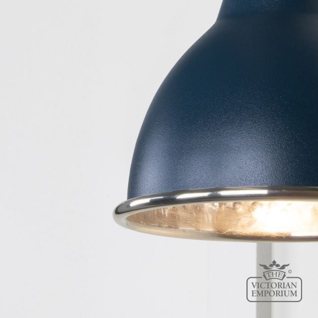 Brindle Wall Light With Hammered Nickel Interior And Dusk Exterior 49718sdu 3 L