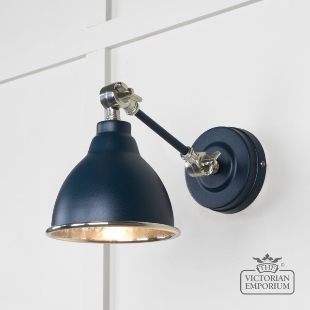 Brindle Wall Light With Hammered Nickel Interior And Dusk Exterior 49718sdu Main L