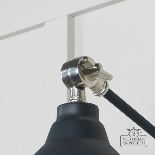 Brindle Wall Light With Hammered Nickel Interior And Soot Exterior 49718sso 4 L